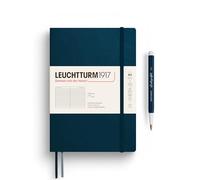 LEUCHTTURM1917 372206 Notebook Medium (A5), Softcover, 123 Numbered Pages, Deep Sea, Ruled