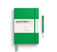 LEUCHTTURM1917 372207 Notebook Medium (A5), Softcover, 123 Numbered Pages, Spring Leaf, Plain