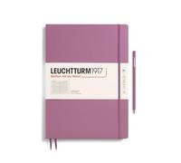 LEUCHTTURM1917 372339 Notebook Master Slim (A4+), Hardcover, 123 Numbered Pages, Dusty Rose, Ruled
