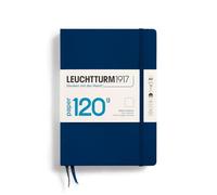 LEUCHTTURM1917 372382 Notebook Medium A5, Edition 120, Hardcover, 203 Numbered Pages, with 120g/sqm Paper, Navy, Plain