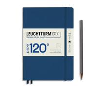 LEUCHTTURM1917 372383 Notebook Medium A5, Edition 120, Hardcover, 203 Numbered Pages, with 120g/sqm Paper, Navy, Dotted