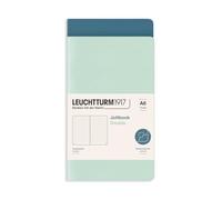 LEUCHTTURM1917 372400 Jottbook A6, 59 Numbered Pages, Pack of 2, Mint Green and Stone Blue, Dotted