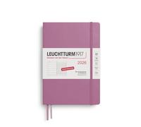 LEUCHTTURM1917 372471 Weekly Calendar & Notebook Medium (A5) 2026, 12 Months, Dusty Rose, German