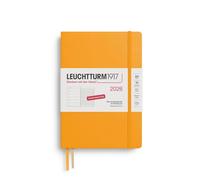 LEUCHTTURM1917 372473 Weekly Calendar & Notebook Medium (A5) 2026, 12 Months, Rising Sun, German