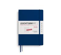 LEUCHTTURM1917 372480 Weekly Calendar & Notebook Medium (A5) 2026, 12 Months, Navy, German