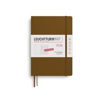LEUCHTTURM1917 372481 Weekly Calendar & Notebook Medium (A5) 2026, 12 Months, Spice Brown, German
