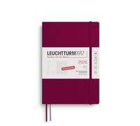 LEUCHTTURM1917 372493 Weekly Calendar & Notebook Medium (A5) 2026, 12 Months, Soft Cover, Port Red, German
