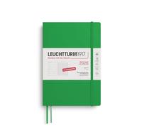 LEUCHTTURM1917 372497 Weekly Calendar & Notebook Medium (A5) 2026, 12 Months, Soft Cover, Spring Leaf, German