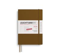 LEUCHTTURM1917 372502 Weekly Calendar & Notebook Medium (A5) 2026, 12 Months, Soft Cover, Spice Brown, German