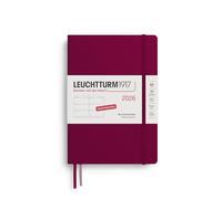 LEUCHTTURM1917 372527 Weekly Planner Medium (A5) 2026, 12 Months, Port Red, German