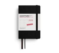 LEUCHTTURM1917 372549 Weekly Planner Mini (A7) 2026, 12 Months, Black, German