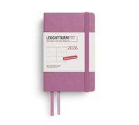 LEUCHTTURM1917 372550 Weekly Planner Mini (A7) 2026, 12 Months, Dusty Rose, German