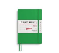LEUCHTTURM1917 372559 Weekly Planner Medium (A5) 2026, 12 Months, Soft Cover, Spring Leaf, German