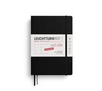 LEUCHTTURM1917 372627 Weekly Planner Medium (A5) 2026, 18 Months 07.2025-12.2026, Hardcover, Black, German