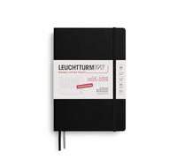 LEUCHTTURM1917 372634 Academic Weekly Planner Medium (A5) 2026, 18 Months 07.2025-12.2026, Hardcover, Black, German
