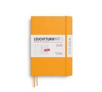 LEUCHTTURM1917 372654 Weekly Planner & Notebook Medium (A5) 2026 Hardcover, 12 Months, Rising Sun, English