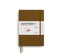 LEUCHTTURM1917 372662 Weekly Planner & Notebook Medium (A5) 2026 Hardcover, 12 Months, Spice Brown, English