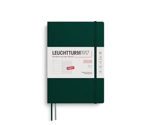 LEUCHTTURM1917 372679 Weekly Planner & Notebook Medium (A5) 2026, Softcover, 12 Months, Forest Green, English