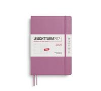 LEUCHTTURM1917 372701 Weekly Planner & Notebook Dotted Medium (A5) 2026, 12 Months, Dusty Rose, English