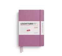 LEUCHTTURM1917 372781 Daily Planner Dotted Medium (A5) 2026, 12 Months, Dusty Rose, English