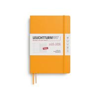 LEUCHTTURM1917 372798 Wochenkalender & Notizbuch Medium (A5) 2026, 18 Monate 07.2025-12.2026, Hardcover, Rising Sun, Englisch