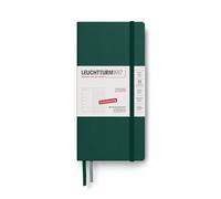 LEUCHTTURM1917 372874 Weekly Calendar & Notebook Dotted Wallet (B6+ x A6) 2026, 12 Months, Forest Green, German