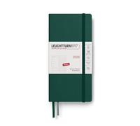 LEUCHTTURM1917 372878 Weekly Planner & Notebook Dotted Wallet (B6+ x A6) 2026, 12 Months, Forest Green, English