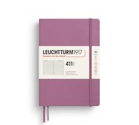 LEUCHTTURM1917 372923 Notebook 411 Medium (A5), Hardcover, 411 Numbered Pages, Dusty Rose, Ruled, More Thoughts, More Ideas, More Memories, More Pages