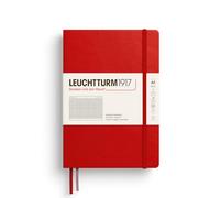 LEUCHTTURM1917 373979 Notebook Medium (A5), Hardcover, 251 Numbered Pages, Cherry, Squared