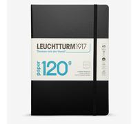 LEUCHTTURM1917 363534 Notebook Medium (A5), Edition 120, Hardcover, 203 Numbered Pages, Black, Ruled with 120g/sqm Paper