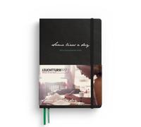 Leuchtturm1917 A5 Medium Some Lines a Day 5 Year Memory Book - Black | Hardcover, 365 pages, acid-free, thread-bound, opens flat, 2 ribbon bookmarks, elastic closure, expandable pocket