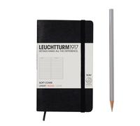Leuchtturm1917 A6 Pocket Notebook, Classic Softcover - Black - Choose Paper Type