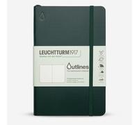 LEUCHTTURM1917 363020 Notebook Paperback (B6+), Outlines, Flexcover, 89 num. Pages, Walden Green, Dotted