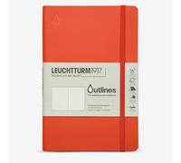 LEUCHTTURM1917 363019 Notebook Paperback (B6+), Outlines, Flexcover, 89 num. Pages, Signal Orange, Dotted