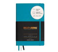 LEUCHTTURM1917 Bullet Journal Edition 2, A5, Hardcover, Dotted, Turquoise | 206 numbered pages, 120 gsm paper, incl. sticker set & Pocket Guide, 3 ribbon bookmarks, thread-bound, opens flat