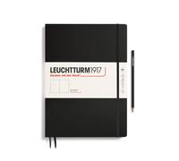 Leuchtturm1917 Classic Notebook - A4+ Master Slim Hardcover, 123 Pages, Black Sq