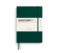 LEUCHTTURM1917 Composition B5 Notebook, Hardcover Forest Green, Plain | 219 numbered pages, table of contents, 2 ribbon bookmarks, expandable pocket, thread-bound, opens flat, sticker set