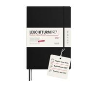 LEUCHTTURM1917 Day to a Page Diary 2027 (A4+) Hardcover 225x315 mm Black | hourly grid, 464 pages, 100 gsm acid-free, 3-year overview, project planner, school holidays DE