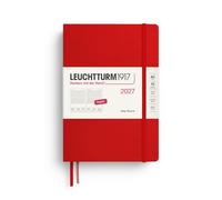 LEUCHTTURM1917 Day to a Page Diary 2027 Medium (A5), English, Hardcover | one page per day, hourly grid, 464 pages, acid-free, 2 ribbon bookmarks, expandable pocket