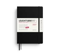 LEUCHTTURM1917 Day to a Page Diary 2027 Medium A5, Hardcover, Black | English edition, 464 pages, hourly grid, acid-free, 3-year overview, project planner