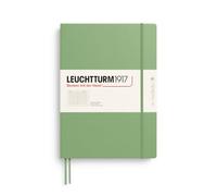 LEUCHTTURM1917 Notebook A4+ Hardcover Lined, Master Classic, Sage | 235 numbered pages, 100 gsm paper, thread-bound, opens flat, acid-free, sticker set