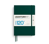 LEUCHTTURM1917 Notebook A5 Hardcover, 120 GSM, Plain, Forest Green | 203 numbered pages, table of contents, thread-bound, opens flat, 2 ribbon bookmarks, expandable pocket, Bullet Journal