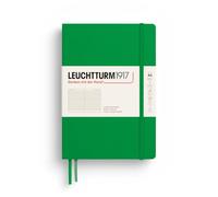 LEUCHTTURM1917 Notebook A5 Hardcover 251 Pages Lined Spring Leaf | thread-bound, opens flat, cream paper, two ribbon bookmarks, expandable pocket, elastic closure