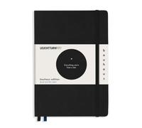 LEUCHTTURM1917 Notebook A5 Hardcover Dotted, Black, Bauhaus Edition | 251 numbered pages, thread-bound, opens flat, 80 gsm cream paper, acid-free, 2 ribbon bookmarks, expandable pocket