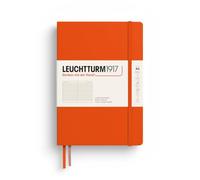 LEUCHTTURM1917 Notebook A5 Hardcover, Lined, 251 Numbered Pages | Pumpkin, table of contents, thread-bound, opens flat, expandable pocket, 2 ribbon bookmarks, acid-free