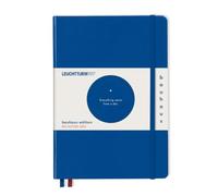 LEUCHTTURM1917 Notebook A5 Hardcover Royal Blue Bauhaus Edition | 251 numbered pages, dotted, thread-bound, opens flat, 80 gsm paper, acid-free, expandable pocket, 2 ribbon bookmarks