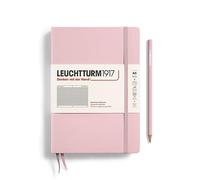 LEUCHTTURM1917 Notebook A5 Hardcover, Squared, Powder, 251 Pages | 80 gsm cream paper, thread-bound, opens flat, 2 ribbon bookmarks, table of contents, expandable pocket