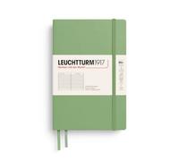 LEUCHTTURM1917 Notebook B6+ Hardcover Lined, 219 Pages, Sage | cream paper, 80 gsm paper, thread-bound, opens flat, ribbon bookmark, elastic closure, expandable pocket
