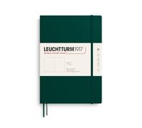 LEUCHTTURM1917 Notebook Composition B5 Softcover Plain Forest Green | 123 numbered pages, thread-bound, opens flat, 2 ribbon bookmarks, expandable pocket, acid-free, 80 gsm paper