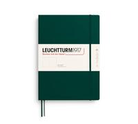 LEUCHTTURM1917 Notebook Master Classic A4+ Hardcover, Forest Green | 235 numbered pages, Plain, thread-bound, opens flat, 2 ribbon bookmarks, expandable pocket